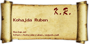 Kohajda Ruben névjegykártya